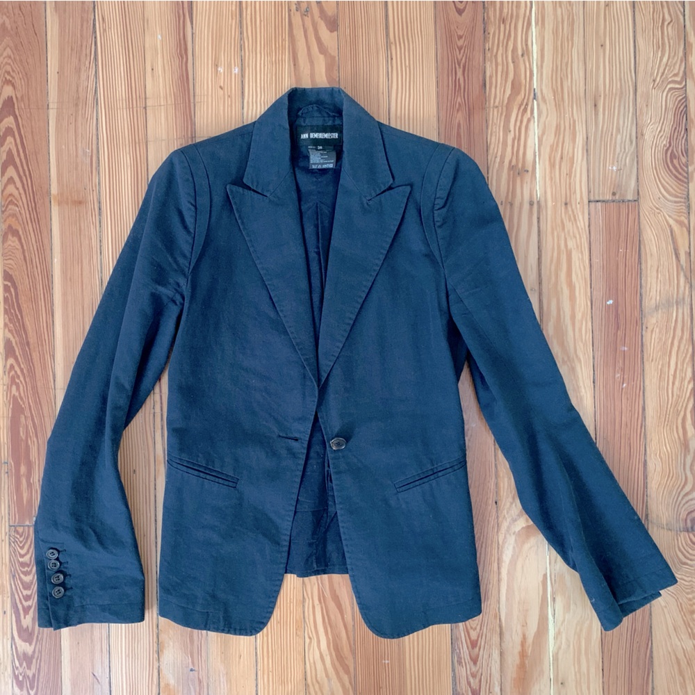 Fitted Ann Demeulemeester Dark Navy Blazer